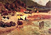 Albert Bierstadt Fishing Boats at Capri Spain oil painting reproduction